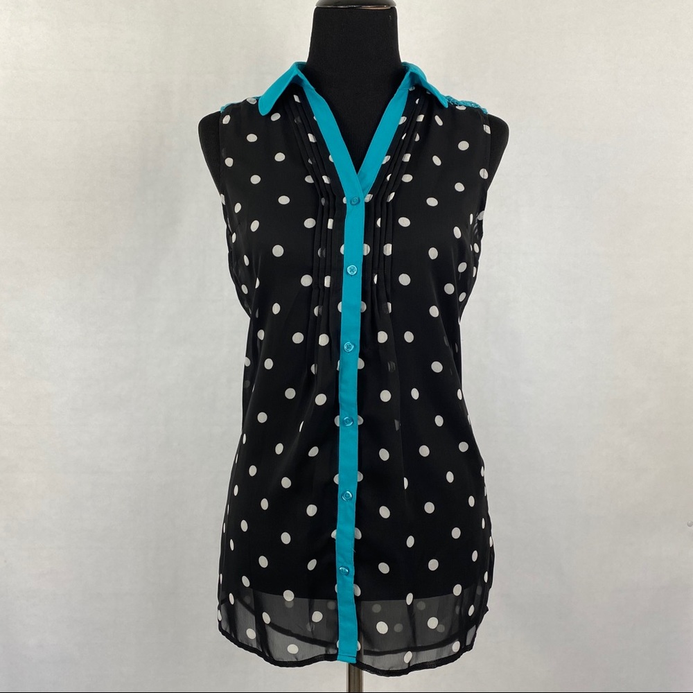 Candie’s Button Down Polka Dot Tank Top |Size Sm